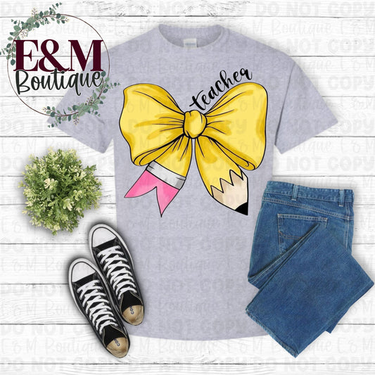 Teacher Pencil Bow