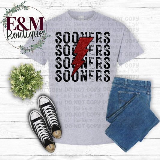 Faux Glitter Sooners
