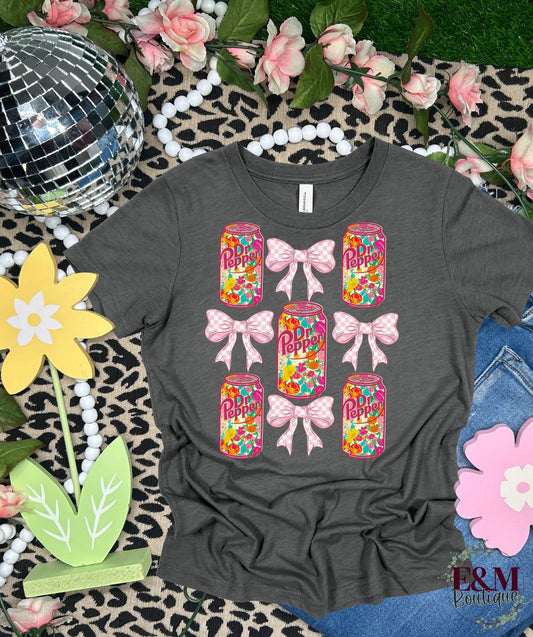 Dr Pepper Floral Bow