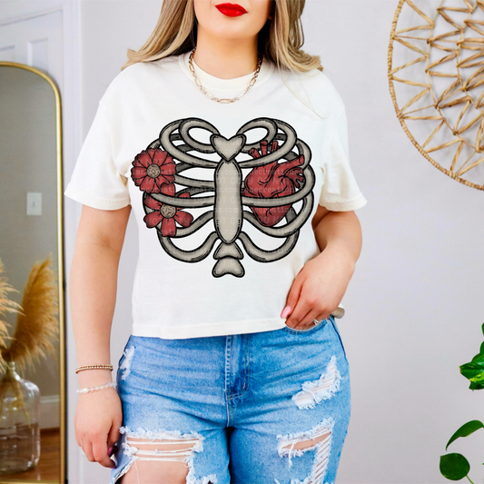 Rib Cage Floral & Heart