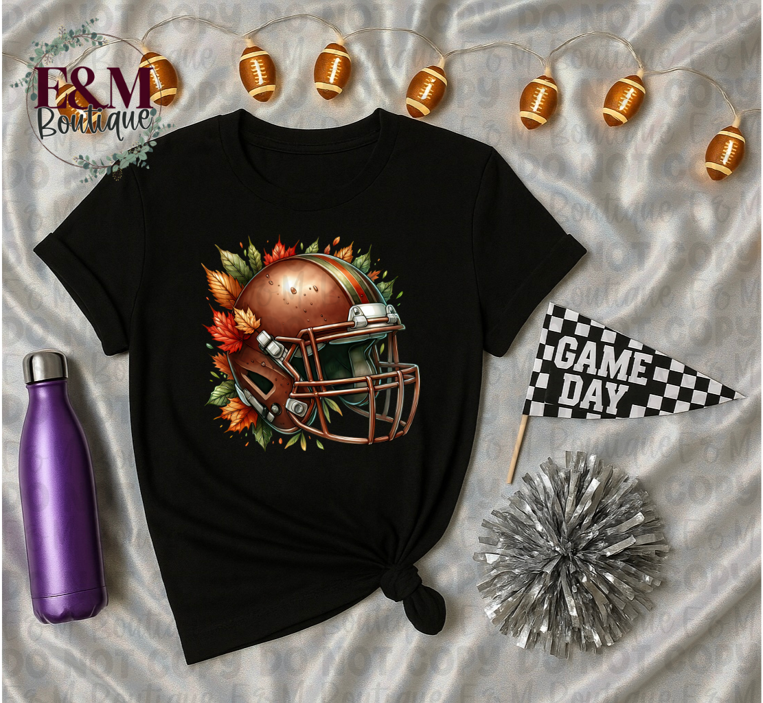 Football Helmet Autumn Leaves
