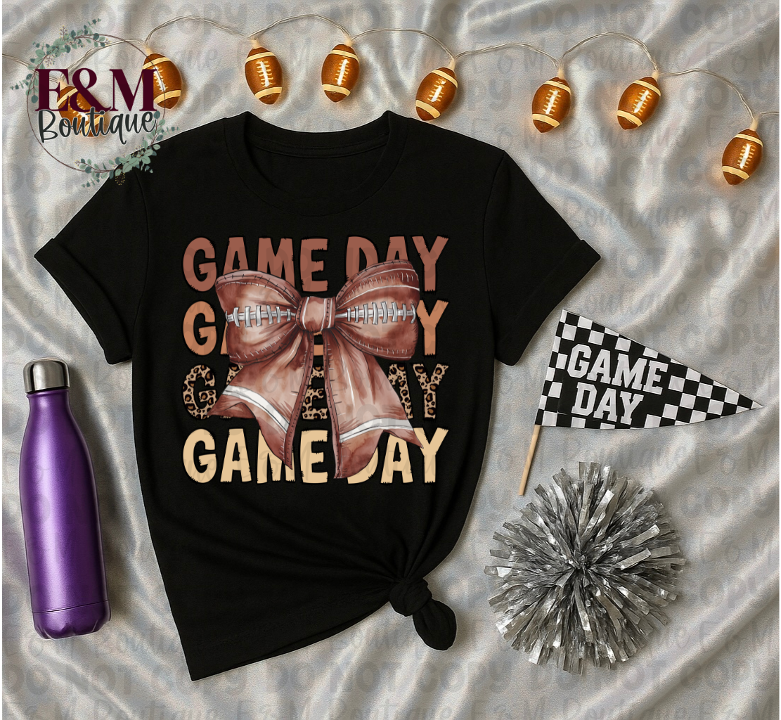Game Day Stack Football Bow