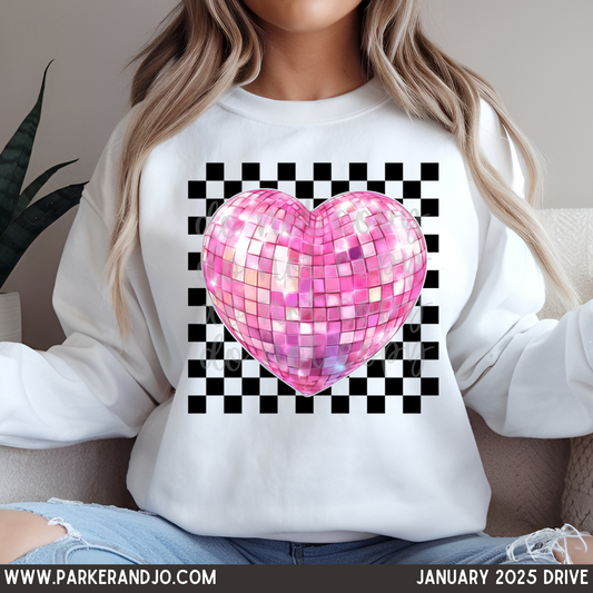 Checkered Disco Heart
